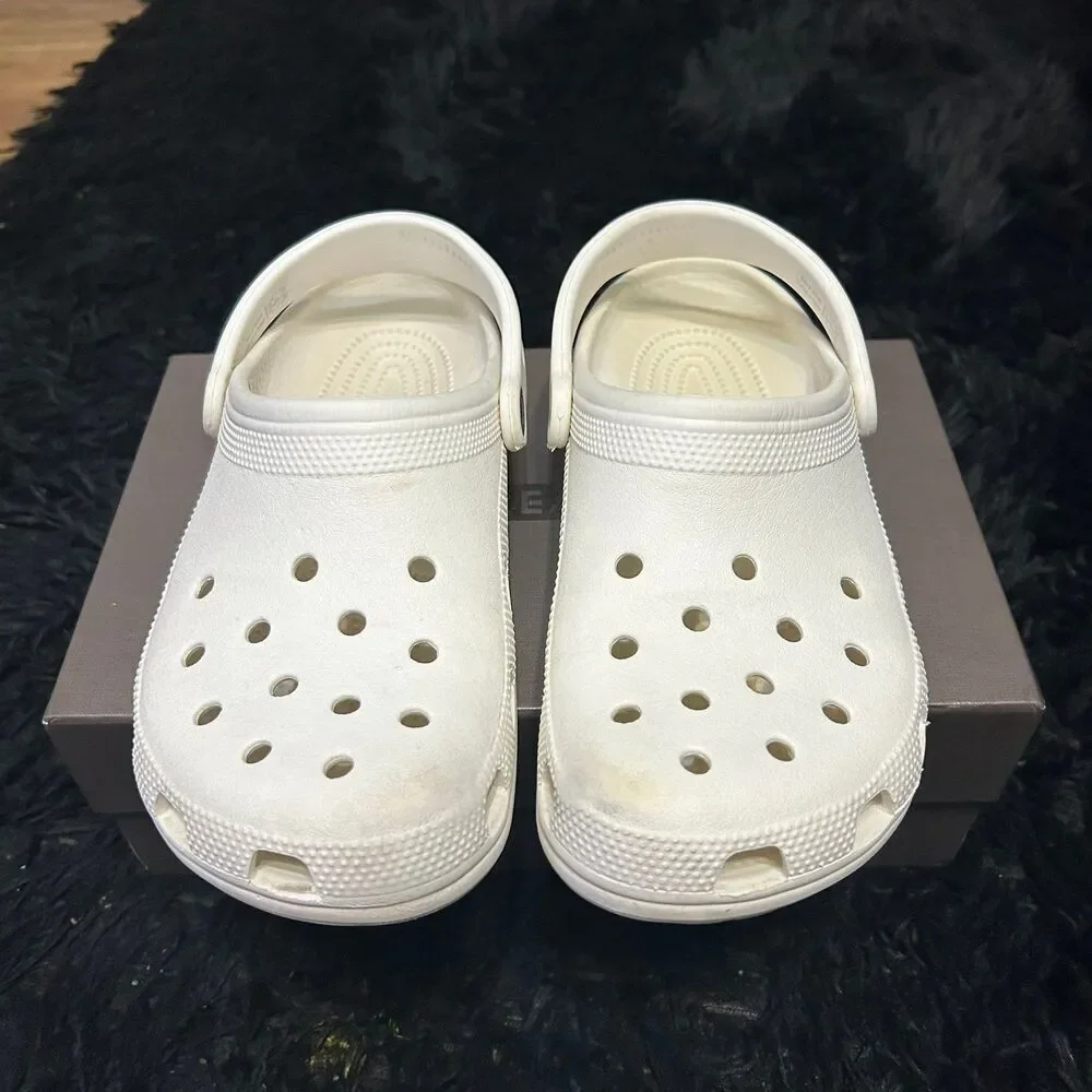 CROCS white clogs sandals slippers mules shoes men’s 7